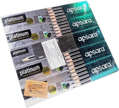 R K SALES Apsara Platinum Extra Dark Pencils, Pack of 100 Pencil(Grey, Black)