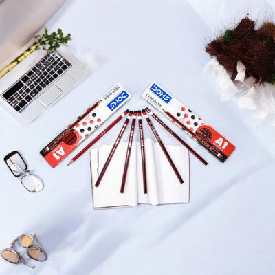 SSGAI A1 Classic HB Pencil Pencil(Set of 5, Red, Black)