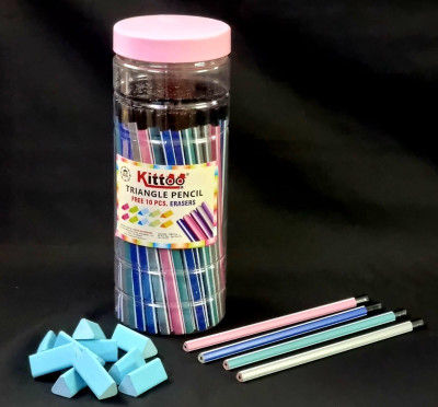 Posshe Lightweight Super Dark Pencil With 10 Pcs Eraser 100 Pieces Pencil(Set of 100, Multicolor)