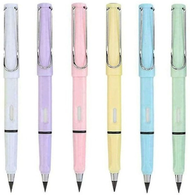 Barbarik 6 Pcs Everlasting Inkless Portable Reusable Pencil with eraser Pencil(Multicolor)