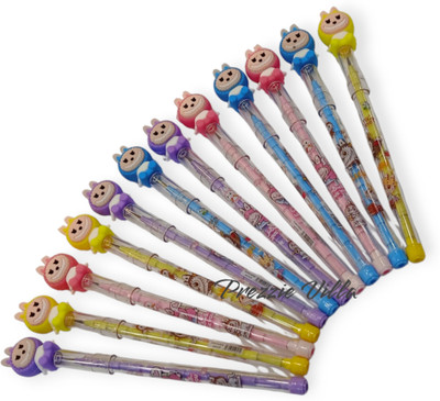 Prezzie Villa Pack of 12 Labubu Doll Pencils Lead Push Non sharpening Pencil(Set of 12, Multicolor)