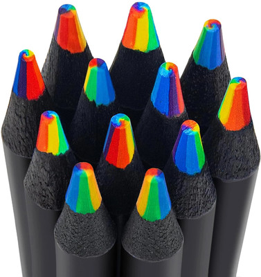 MBVTREADS 12 Pcs Rainbow Colored Pencils, 7 Color in 1 Rainbow Pencil Pencil(Multicolor)