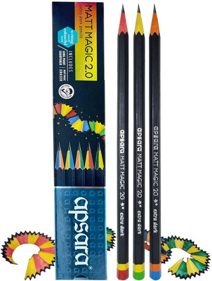 APSARA Matt Magic Pencil 2.0 - Pack Of 10 Pencil(Set of 1, Black)