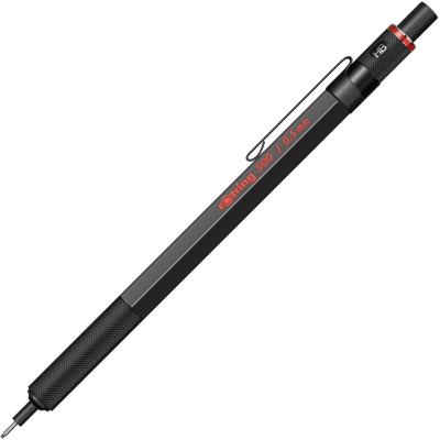 rotring 500 Mechanical Pencil | HB 0.5 mm | Black Plastic Body | Hexagonal Barrel Pencil Pencil(Set of 1, Black)