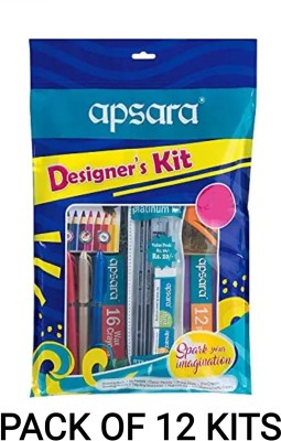 R K SALES Apsara Designers Kit, Pack of 12 Kits Pencil(Blue)