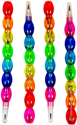 BRAND HOME Set of 1 (4 Pencil) Fancy Pencil Moti Design Non-Sharpening Stacking Pencil Pencil(Set of 4, Multicolor)