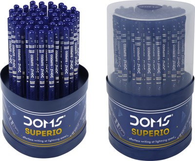 DOMS Superio Non-Toxic Super Dark Graphite Pencils |Tumbler Pack |Effortless Writing| Pencil(Set of 50, Blue)