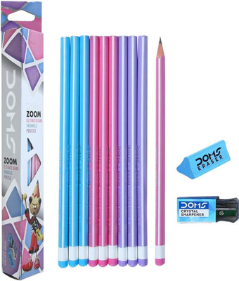 DOMS Zoom Triangle Pencils Pack of 100 Pencil(Black)