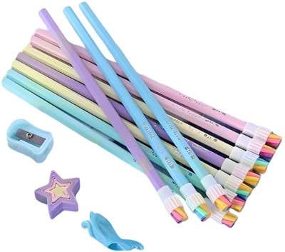 KidsZeeNie Pastel HB Wooden Pencils|Stationery For Kids| Writing School Supplies Pencil(Set of 1, Multicolor)