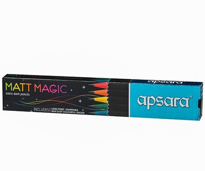 APSARA Matt Magic 50 Pencil(Set of 5, Black)
