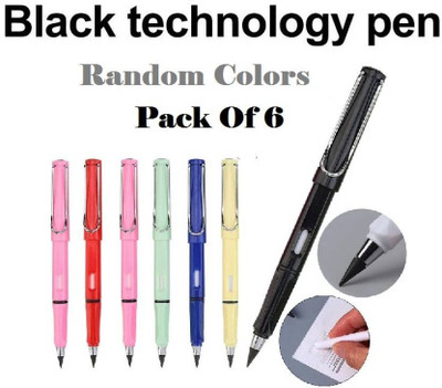 PEACORA INKLESS INFINITE PENCIL Pack of 6 With extra 6 nib Pencil(Multicolor)