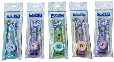 DOMS All The Best Exam Kit - Pen, Pencil, Scale, Sharpener & Eraser Pencil(Set of 10, Multicolor)