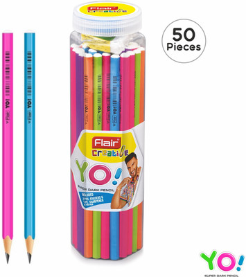 Flair Creative Yo Wooden Pencil Pack of 50 Pencil(Set of 50, Multicolor)