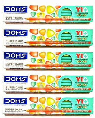 DOMSPENCIL DOMS Y1 PLUS PACK OF 50 PENCIL Pencil(Set of 5, Multicolor)