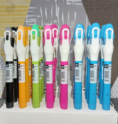 HARDSOSH'S COUTURE 0.7mm Lead pen pencil with In-Built Eraser (Pack of 10) Pencil(Set of 1, Multicolor)