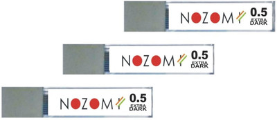 NOZOMI Carbon Mechanical Pencil Lead, 0. 5 MM, HB, 3 Tubes X 12 Lead - Extra Dark Pencil(Black)