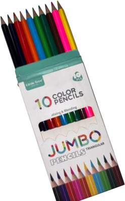 AroraE jumbo triangular pencil Pencil(Set of 10, 10 different color)