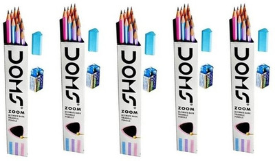 DOMS ZOOM TRIANGLE PENCIL | 10 HB/2 PENCIL | Pack of 50 | Pencil(Set of 1, Multicolor)