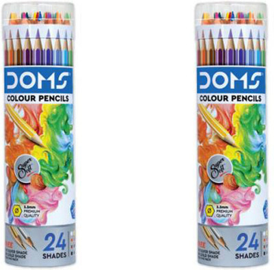 DOMS color pencil Round Shaped Color Pencils(Set of 2, Multicolor)