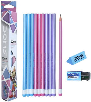 DOMS ZOOM Pencil(Set of 10, Blue)