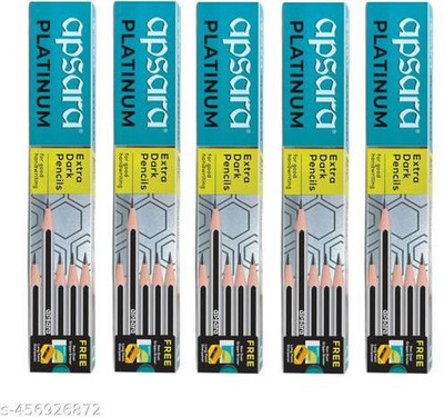 mendis APSARA PLATINUM PENCIL WITH 5 ERASER 5 SHARPENER Pencil(Set of 5, Multicolor)