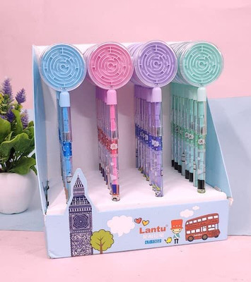 wingscreations Pack of 12 Game Push Pencil. Pencil(Set of 12, Multicolor)