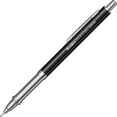 Scrikss Pro-S | Linear Anti-Slip Pattern Grip | Push Mechanism | 0.7mm Mechanical Pencil(Set of 1, Black)