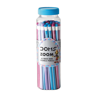 DOMS Zoom Triangle Jar Of Pencil(Set of 30, Multicolor)