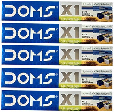 DOMS X1 XTRA SUPER DARK PENCIL (PACK OF 50 X1 XTRA SUPER DARK PENCIL+5 CRYSTAL PENCIL SHARPENER+ 5 NEON HEX ERASER) Pencil(Set of 5, Multicolor) DOMS X1 XTRA SUPER DARK PENCIL (PACK OF 50 X1 XTRA SUPER DARK PENCIL+5 CRYSTAL PENCIL SHARPENER+ 5 NEON HEX ERASER) Pencil(Set of 5, Multicolor)