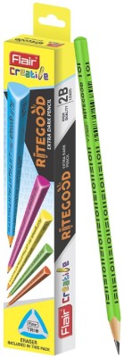 FLAIR Creative Series Ritegood 2B Extra Dark Pencil Box | Triangular Body Pencil(Set of 50, Multicolor Body)