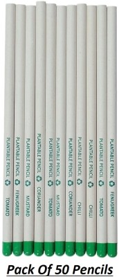 Bamboo Haat 50 pcs Use And Grown Plantable Recycled Paper Seed Pencil(Set of 50, White)