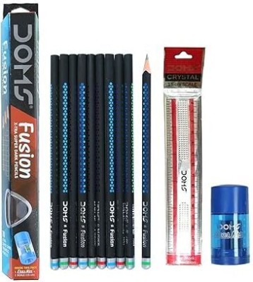 DOMS 50 Fusion Xtra Super Dark Pencil +1 RETRACTABLE ERASER Pencil Pencil(Set of 50, Black)