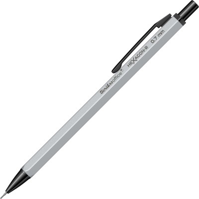 Scrikss Office Hexagon-R | Hexagonal Mechanical Pencil | 0.7mm | Pencil(Set of 1, Silver)