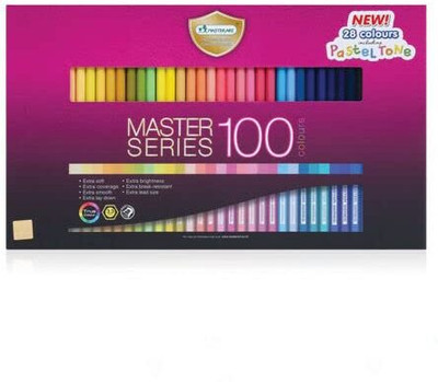 masterart MASTER SERIES Premier Coloured Pencils Set 100 Count Soft Core Colouring Pencil ROUND Shaped Color Pencils(Set of 1, Multicolor)