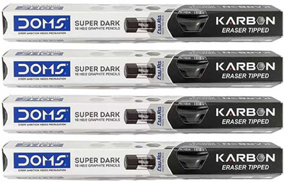DOMS Karbon Eraser Tipped Pencil Pack of 40 Pencil(Set of 40, Black)