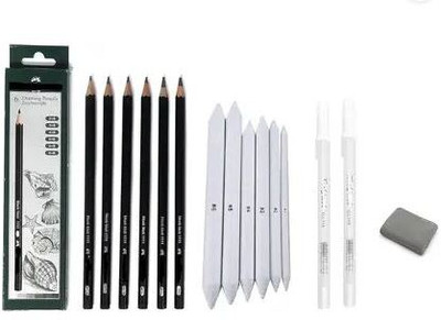 Ortan 6 Pencil Drawing Accessories Set With 5Blending stump & 2 White Pen