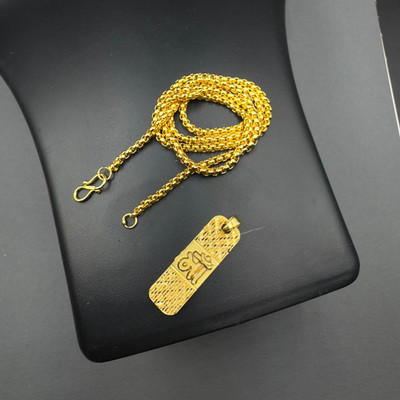 Charms Maa pandal lettr With Gold Chain Daily Use Jewelry for Men & Women Gold-plated Alloy Locket Set