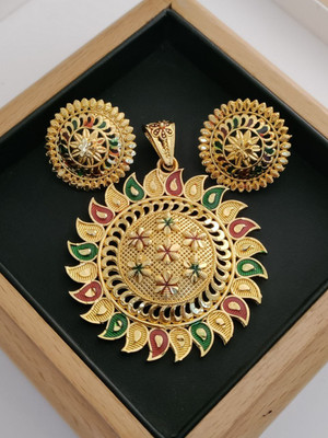 Niva Fashion Brass Gold-plated Gold Jewellery Set(Pack of 1)