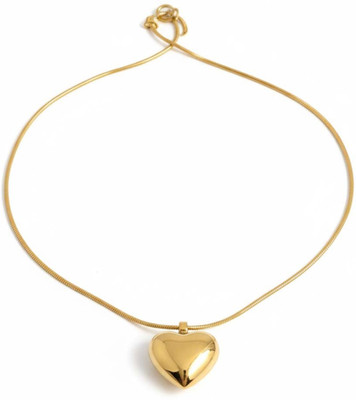Azarya Minimal Heartstrings Necklace For Men & Women Gold-plated Stainless Steel Pendant Set