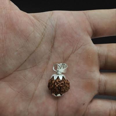 Haven gemsstone Original 7 Mukhi Rudraksh Seven Face Natural From Nepali Silver Brass, Wood Pendant