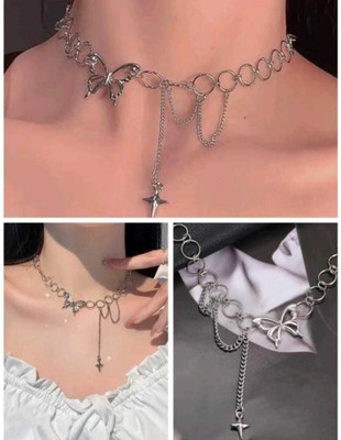 MK Gallery locket set silver chain linked Alloy Locket Set