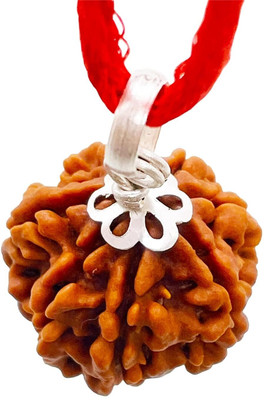 Madhur Creation Original 7 Mukhi Nepali Rudraksha Natural Seven Face Rudraksh Metal Capped Wood Pendant