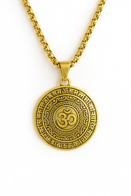 BHARDWAJ Mahamrityunjay gold plated pendant Gold-plated Stainless Steel Locket