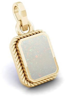 jemskart 11.25 Ratti ASHTdhatu Silver Plated Pendant Stone fire Opal Stone Pendant Gold-plated Opal Brass Pendant