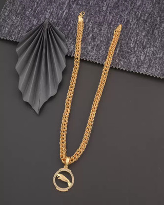 OFBOSMI 1 gram Pendant set With chain for man and boy New design new year Gold-plated Diamond Alloy Locket