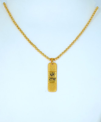 SHREEJIART SHREE RAM PENDENT WITH DESIGNER CHAIN Gold-plated Metal Pendant Set