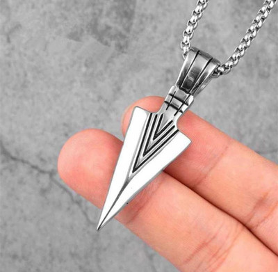 Animated F 343_JSE-SLVR ARROW G745 Sterling Silver Stone Pendant Set