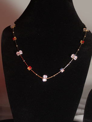 Cadabella Pendant chain with emerald and Diaomond cut Silver Diamond Alloy, Stainless Steel Pendant