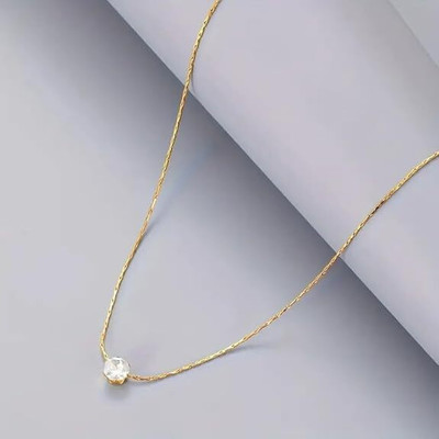LUMORA FOREVER GLEAMING 18K Gold Plated Diamond Pendant Necklace | Anti-Tarnish & Waterproof Jewelry Gold-plated Diamond Stainless Steel Pendant Set