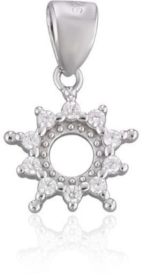 Shubhamkriti Jewels Celestial Sparkle Starburst Pendant Rhodium Silver Locket